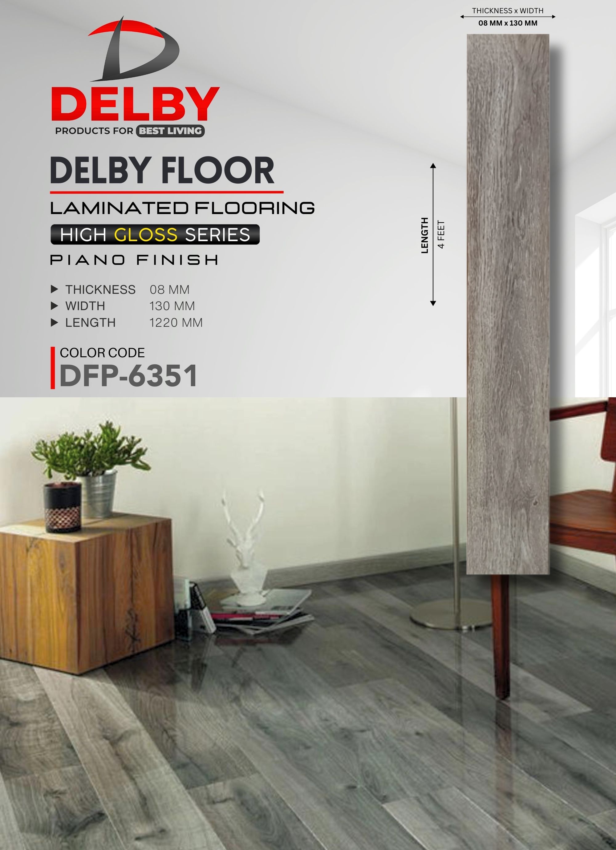 Delby's High Gloss & Piano Finish Laminate Flooring