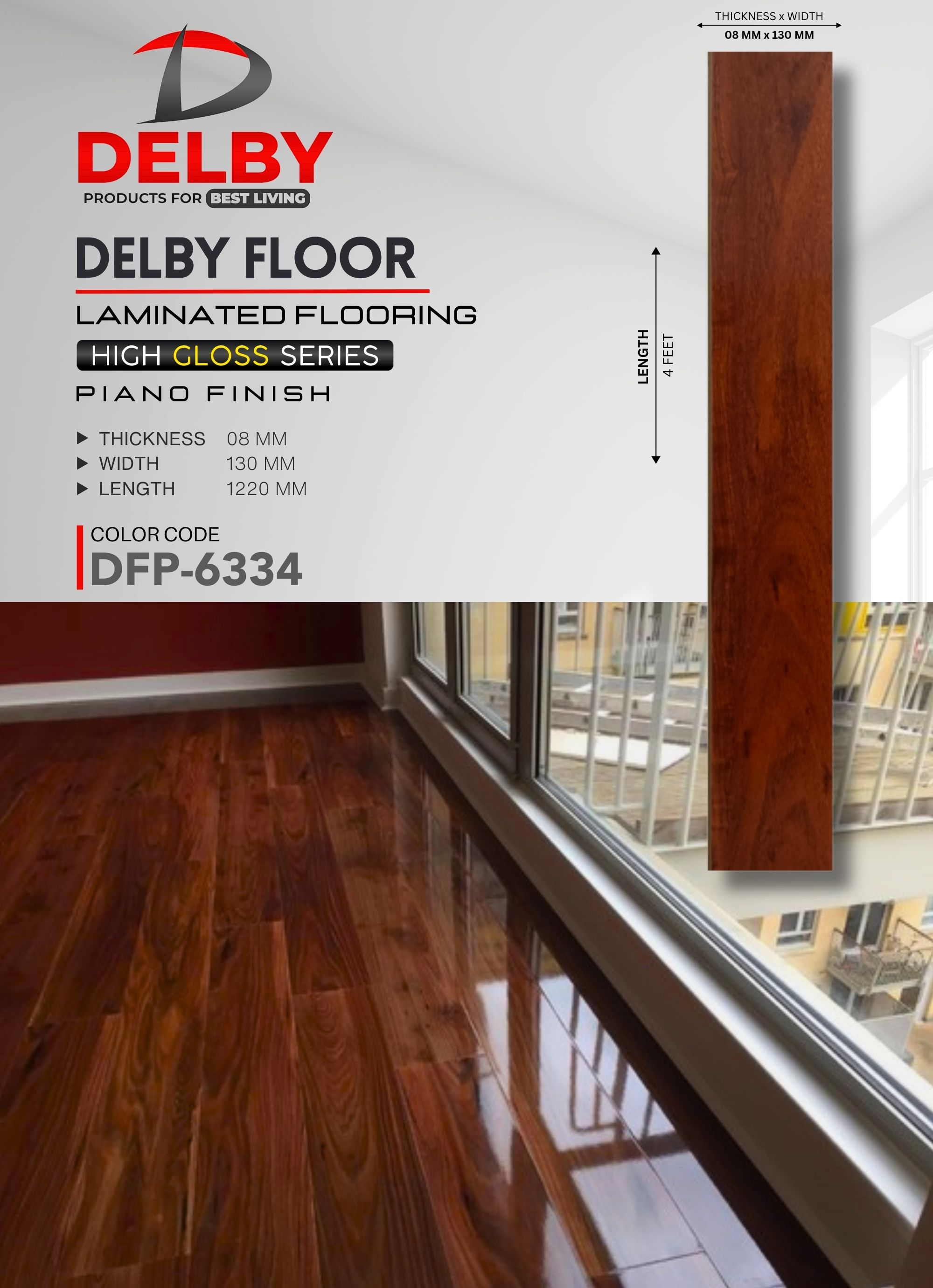 Delby's High Gloss & Piano Finish Laminate Flooring