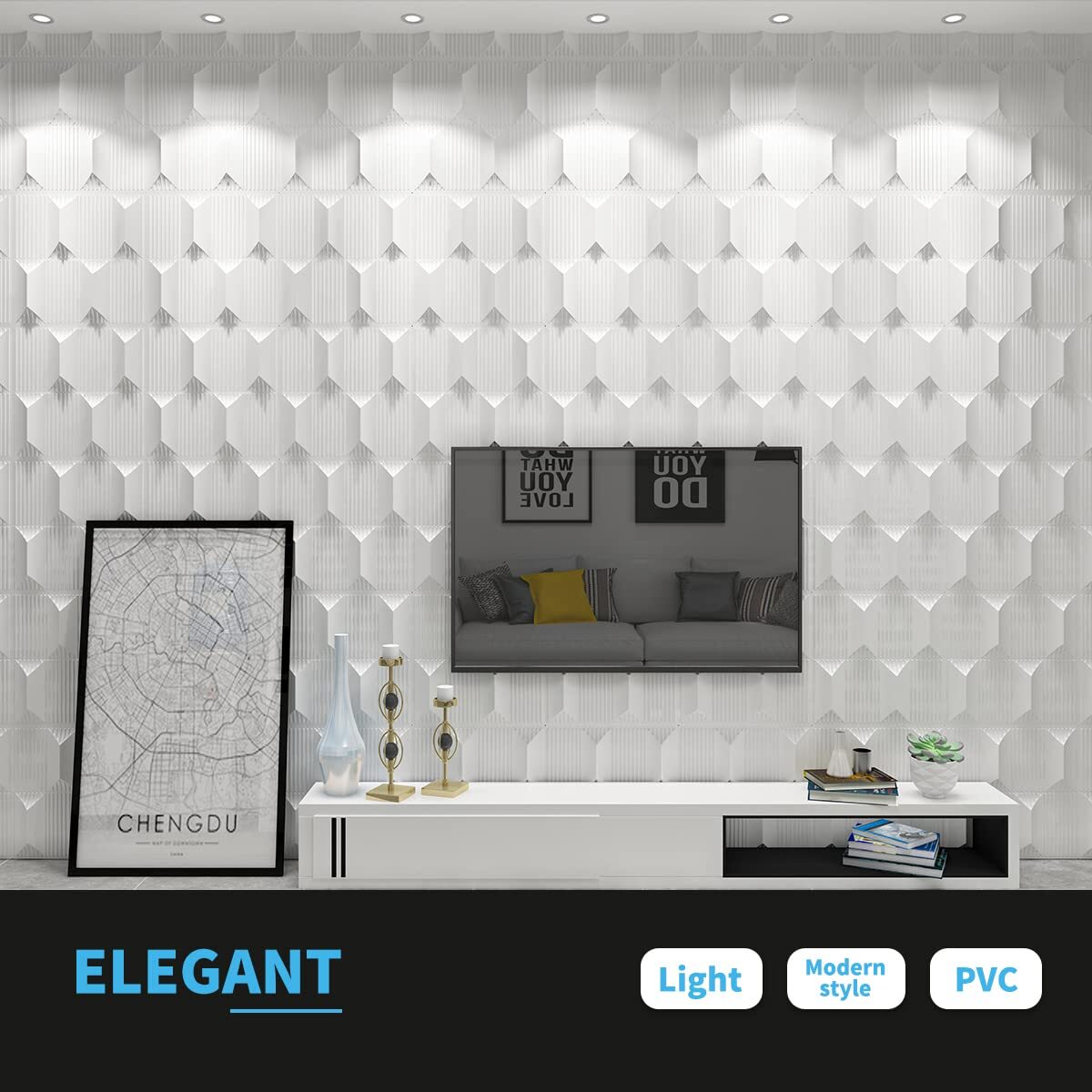 WHITE PYRAMID PVC PANEL