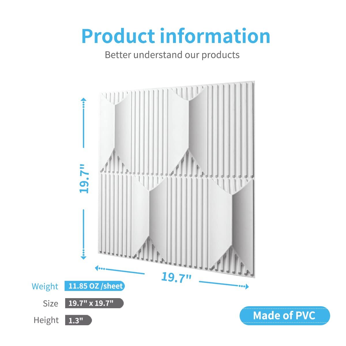 WHITE PYRAMID PVC PANEL