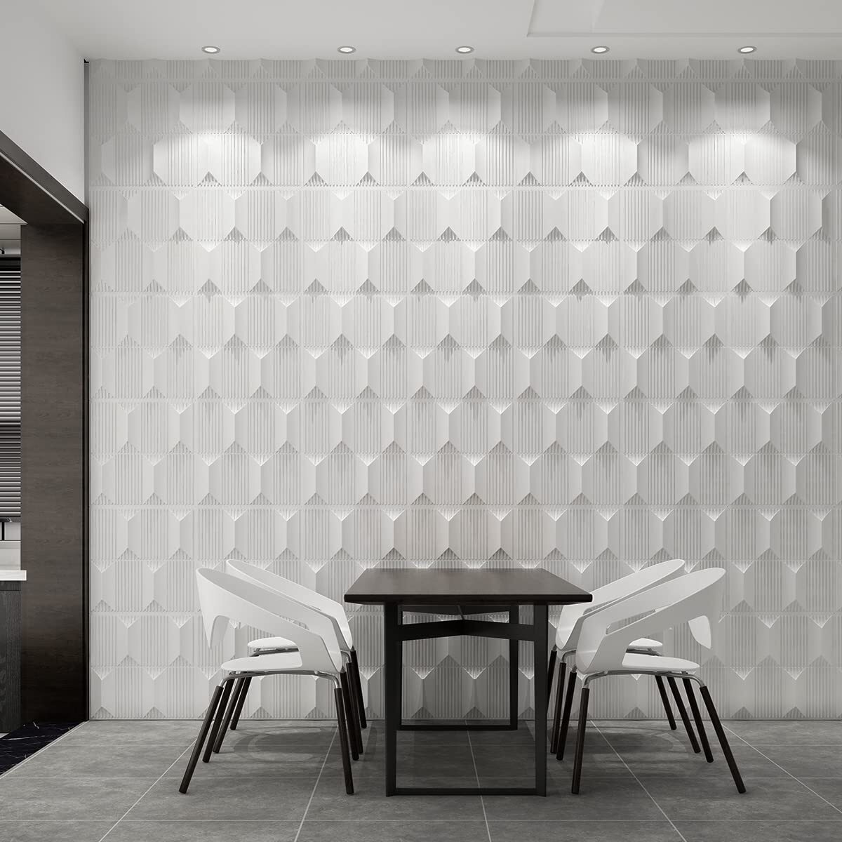 WHITE PYRAMID PVC PANEL