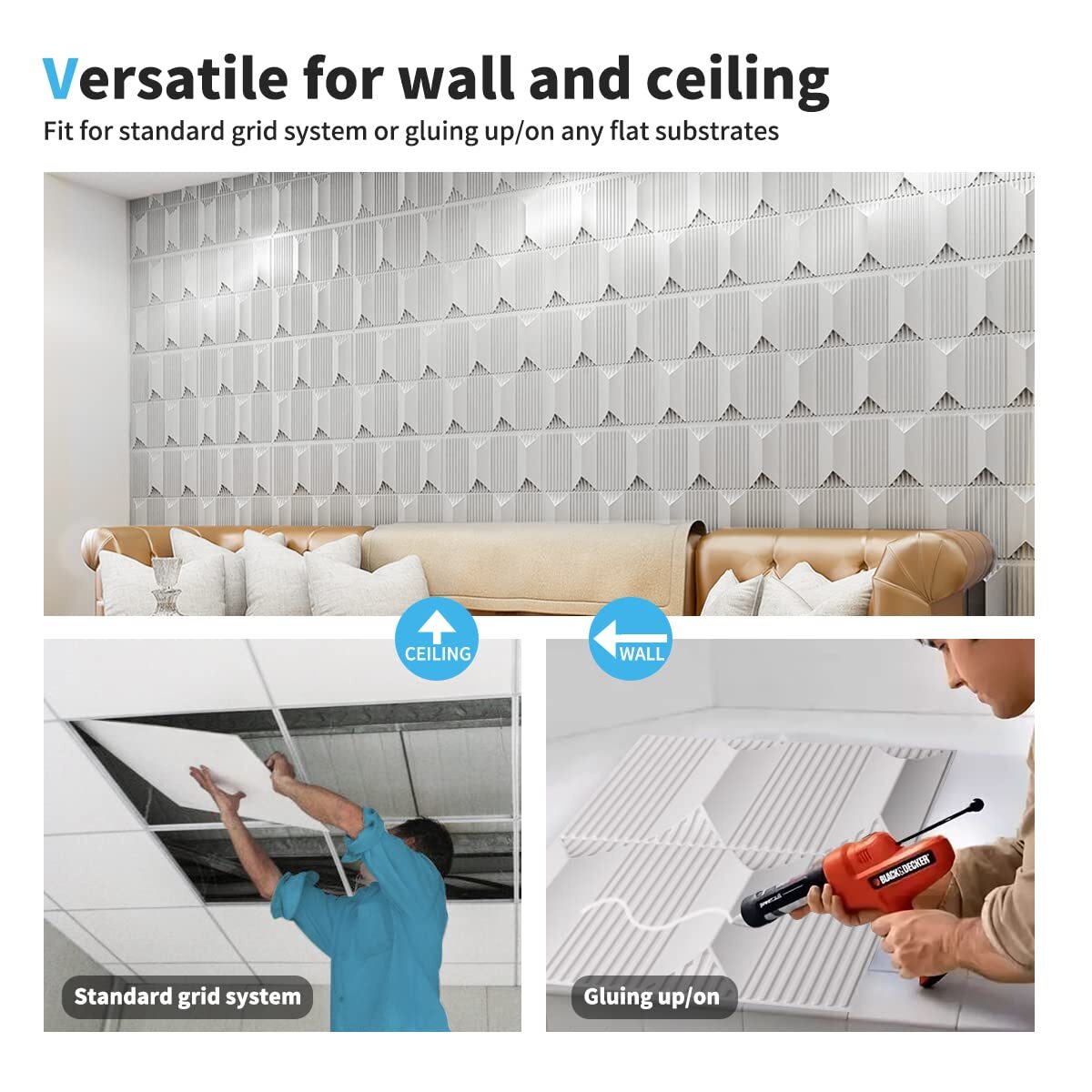 WHITE PYRAMID PVC PANEL