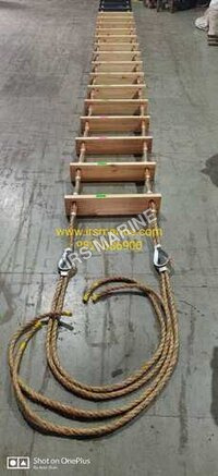 Pilot Ladder - Hardwood Steps (l525mm X W115mm X T60mm), Rubber Lower Steps, Manila Rope 20mm | Marine-grade Industrial Ladder, Certified Compliant With Solas Standards
