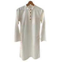 Mens Long Kurta - Cotton Material, Custom Size, Standard Collar, Washable, Available in Multiple Colors