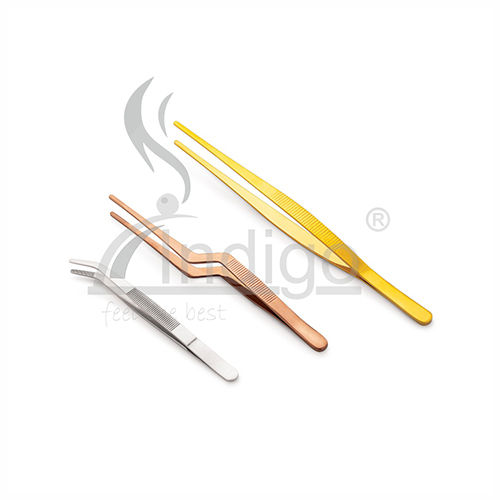 Stainless Steel Garnish Tweezers - Color: As Per Requirement