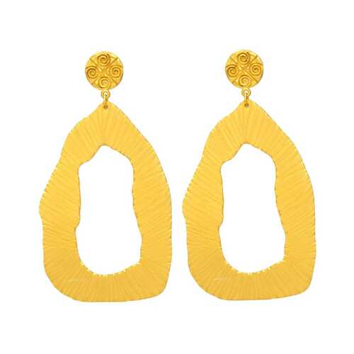 Golden Disc Long Earring set