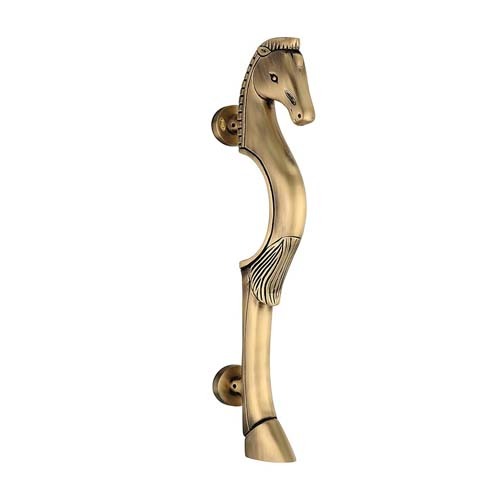 Chitra Brass Horse Shape Heavy Main Door Pull Handle Pack of 1 Pc (16 Inch, Antique Brass Matt)