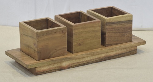 Wooden Cutlery Box With Tray