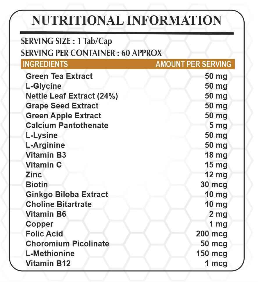 Herbs with Vitamin & Mineral  Tab/ Cap For Hair Care