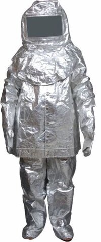 Fire Entry Suit - Aluminized Glass Fibre Cloth, Heat Resistant Lining, Kevlar Stitched | Proximity Gear With Hood, Visor, Gloves, Pants & Oil-resistant Shoes