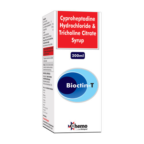 Cyproheptadine hydrochloride 2mg + Tricholine citrate 275mg Syrup