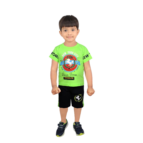 Kids Green T-Shirt And Shorts