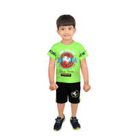 Kids Green T-Shirt And Shorts