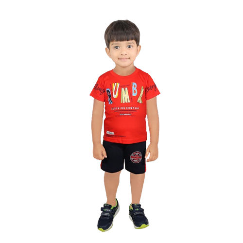 Different Available Kids Red T-Shirt And Shortss