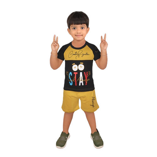 Different Available Kids Yellow And Blue T-Shirt And Shorts