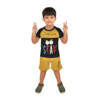 Kids Yellow And Blue T-Shirt And Shorts