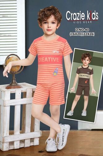 Different Available Kids Round Neck T-Shirt And Shortsr