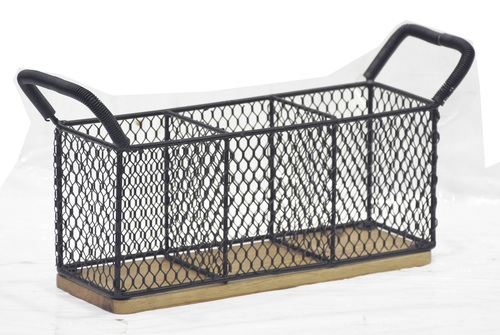 13 Inch Iron Cutlery Holder With 3 Partition