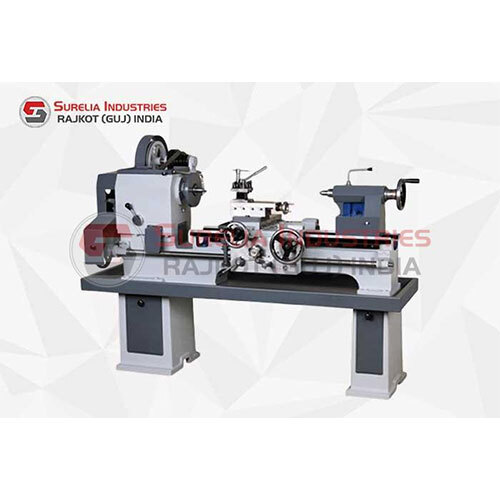 Medium Duty Lathe Machine - Metal Build Gray Color | Simple Control Functionality