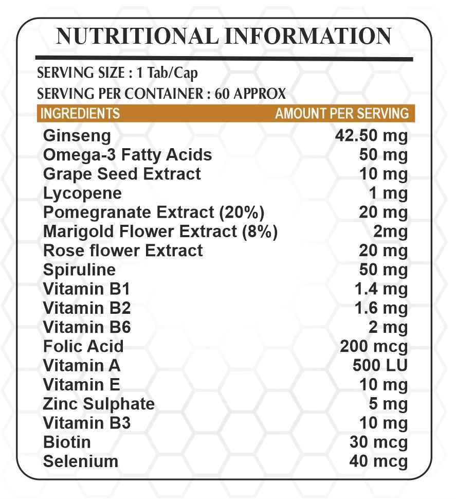 ginseng with Grape Seed Tab/Cap for Hair Care