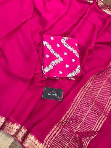 Fancy Chiffon Sarees - 4 Vibrant Colors, Zari Work for Designer Occasions