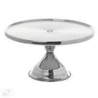 Stainless Steel Round Cake Stand - Dimension (l*w*h): 32.5l X 32.5w X 18h Centimeters  Centimeter (cm)