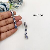 New Micro Setting Designer Earrings - High-quality Brass, Stunning White Polish, Perfect For Weddings, Anniversaries, Engagements, Parties, Gift Giving