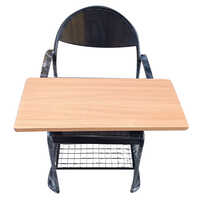 Black Perforated Metal Writing Pad Chair