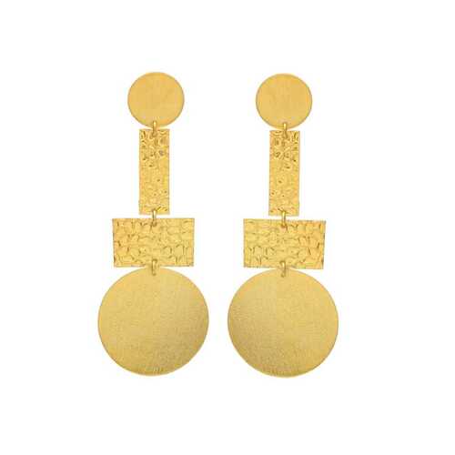 Gold plated geometric design Dangle earrings