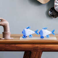 Handcrafted Fine Glass Blue Fishes