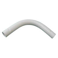 Pvc Conduit Bend - Pvc Material, 50mm Diameter, White Color - Round Shape, No End Protector, Indoor & Outdoor Applications