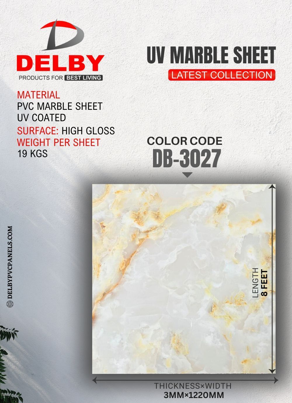 Delby UV Marble Sheets: 3mm Luxury Craftsmanship for Unrivaled Elegance and Enduring Quality.