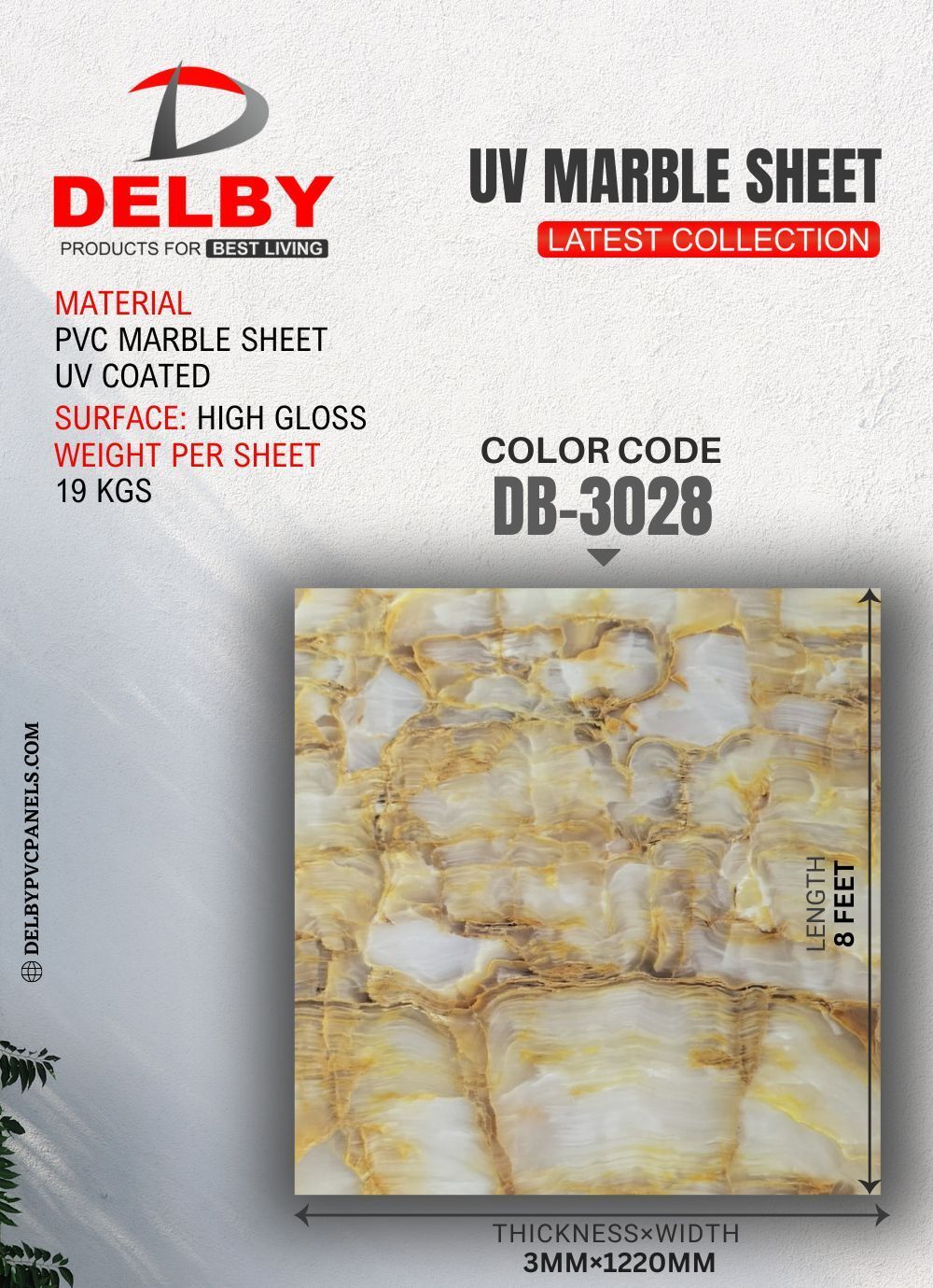 Delby UV Marble Sheets: 3mm Luxury Craftsmanship for Unrivaled Elegance and Enduring Quality.