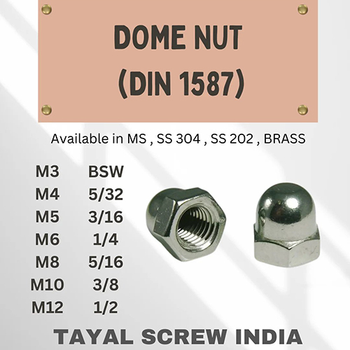 M3 Din 1587 Dome Nut - Color: Silver