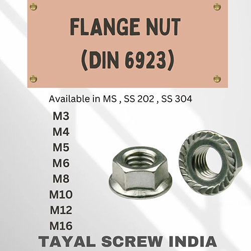M3 Din 6923 Flange Nut - Color: Silver
