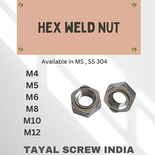 M4 Ss304 Hex Weld Nut - Color: Silver