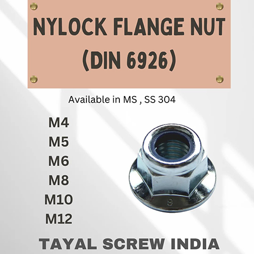 M4 Din 6926 Nylock Flange Nut - Color: Silver