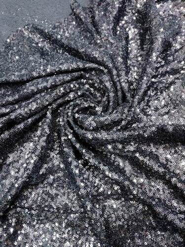 Allover Black Sequins Embroidery fabric