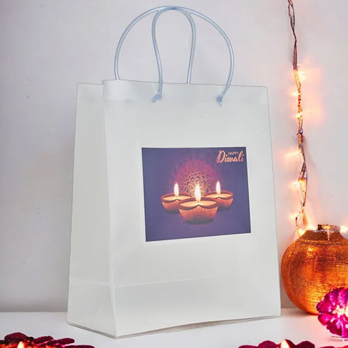 White Diwali Gift Craft Paper Bags