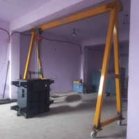 Movable Manual Crane - Mild Steel, 20 Feet Maximum Lifting Height, Yellow Color | 5 Ton Capacity, Mobile Design, Ideal For Industrial Material Handling, Warranty Included
