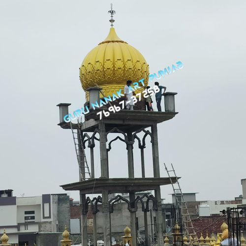 Gurudwara Fiber Glass Dome Gumbad - Color: Golden