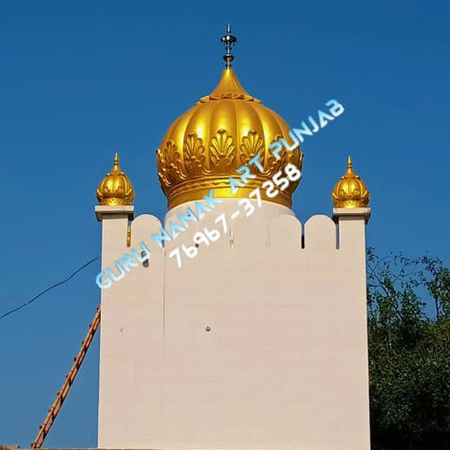 Gurdwara Fiber Glass Dome Printed Gumbad - Color: Golden