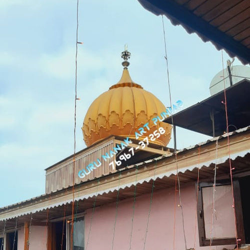 10 Feet Gurudwara Sahib  Fiber Glass Gumbad - Color: Golden