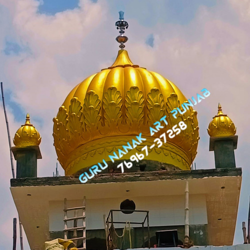 7 Feet Gurudwara Fiber Glass Golden Gumbad