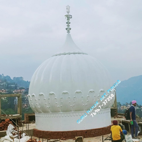 Gurdwara Fiber Glass White Gumbad