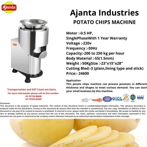 Potato Slicer Machine