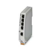 Phoenix Contact 5 Port Ethernet Switch - Plastic And Metal, 30mm X 100mm X 80mm, 10/100 Mbps Speed Range | Compact Design, Unmanaged, Plug-and-play Installation
