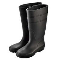 PVC Safety Gumboots - Durable Rubber Insole, Available in Various Sizes, Sleek Black Color | Unisex with Warranty, Waterproof PVC Upper