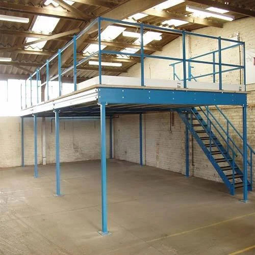 Blue Modular Mezzanine Storage Rack