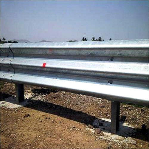 Thrie Beam Crash Barrier - Color: Silver